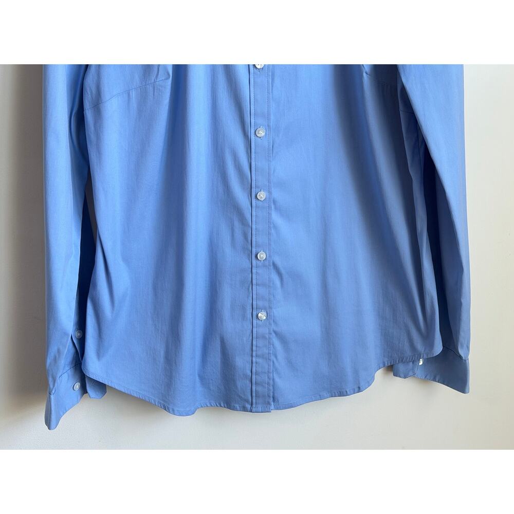 Ann Taylor Embellished Jewel Long Sleeve Button-Down Shirt Blue Women's Size 12 - Picture 4 of 8